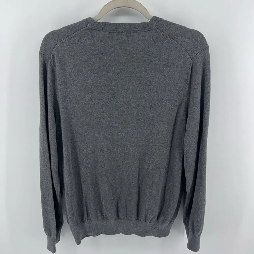Banana Republic Luxury Blend silk cotton cashmere blend V-neck knit sweater L